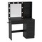 Costway Makeup Vanity Desk with Mirror and Lights Charging Station 3-Color LED Lights White/Black